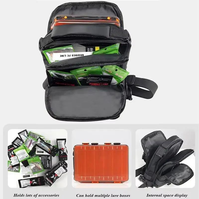 Fishing Tackle Backpack Waterproof Fishing Bag With Rod Holder Multifunctional Lightweight Fishing Pack