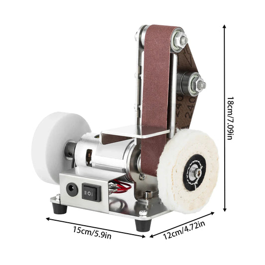 Lightweight Mini Belt Sanding Machine 3.97lbs 4000-9000rpm Speed 7-Gear Control 304 Stainless Steel for Sanding Crafts