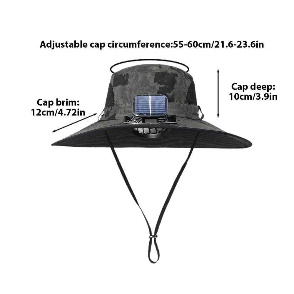 Solar Fan Hat Rechargeable Sun Hat With Solar Fan Lightweight Fishing Hats Outdoor Sunshade For Mountaineering