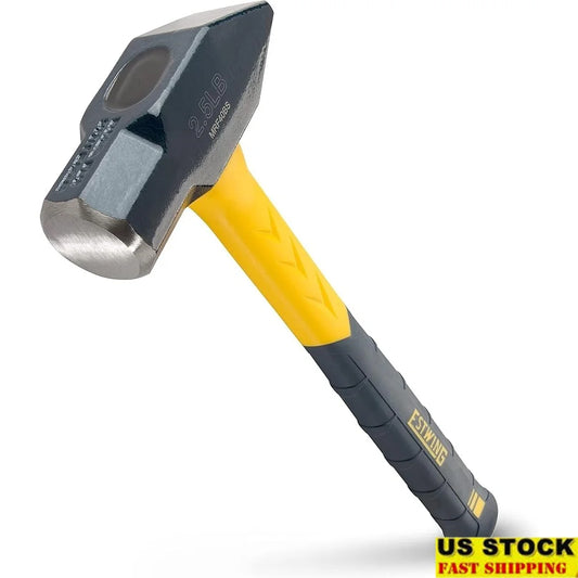 Mini Sledge Hammer 2 Pound Fiberglass Handle Non Slip Grip Metalworking Tool Blacksmithing Welding Durable Compact Design