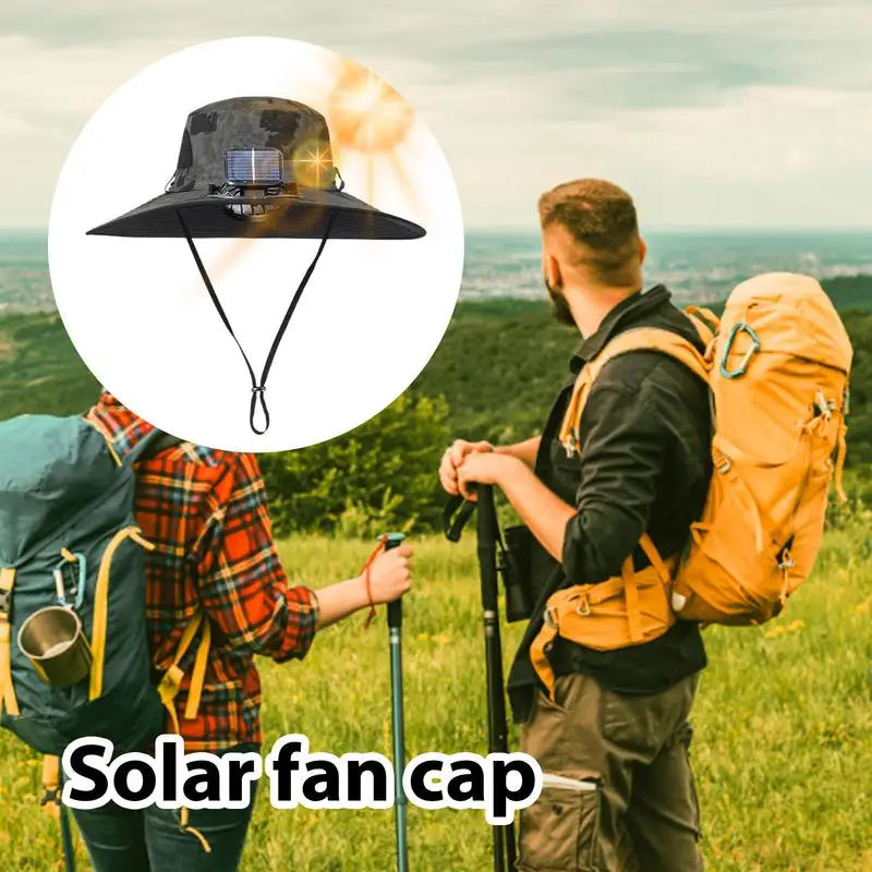 Solar Fan Hat Rechargeable Sun Hat With Solar Fan Lightweight Fishing Hats Outdoor Sunshade For Mountaineering