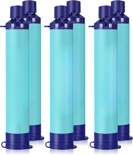 Straw Water Filter Survival Filtration Portable Gear Emergency Preparedness Supply for Drinking Hiking Camping Travel Hunting Fishing Team Family Outing