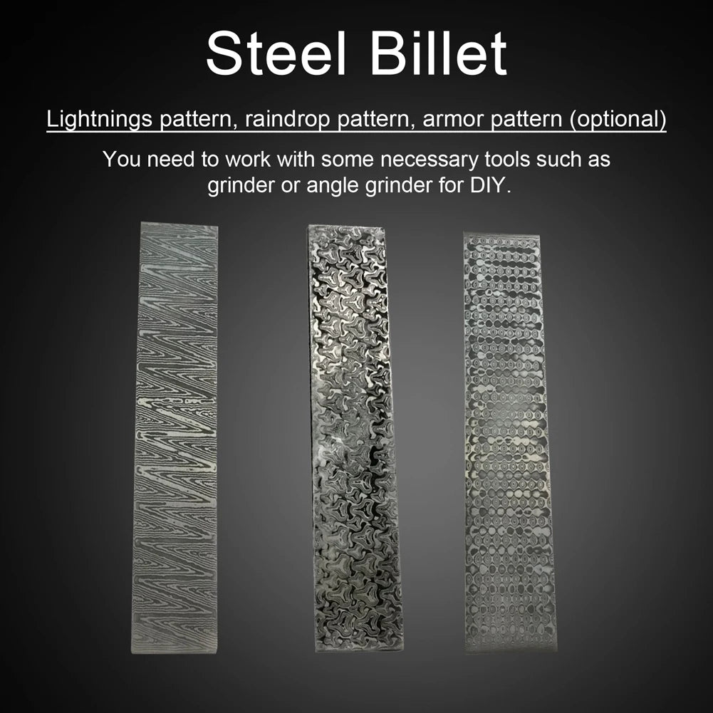 Damascus Steel Billet Patterned Steel Cutter Making Bar Forging Materials Quenched Smoothed for DIY Home Projects