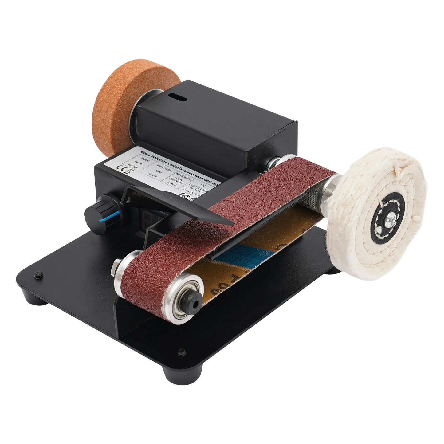 350W Variable Speed Mini Belt Sander Multi Material Sanding System Grinder 30x340mm Sanding Belt