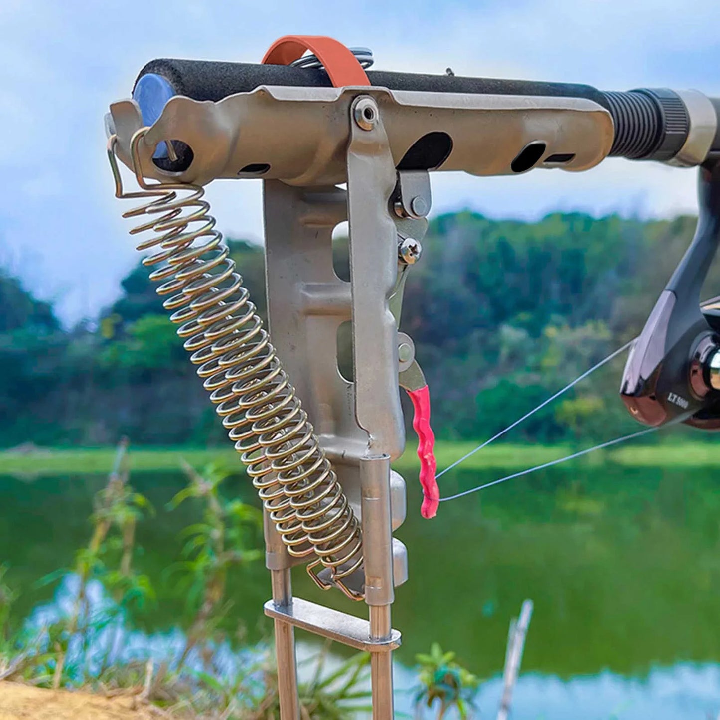 1 to 5 Pieces Automatic Fishing Rod Bracket Holders Stainless Steel Pole Stand Support Double Spring Rest Brackets Fishing Accessories
