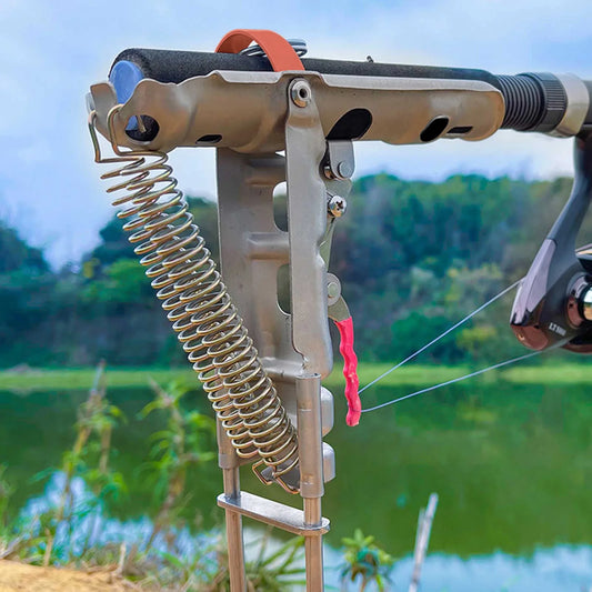 1 to 5 Pieces Automatic Fishing Rod Bracket Holders Stainless Steel Pole Stand Support Double Spring Rest Brackets Fishing Accessories