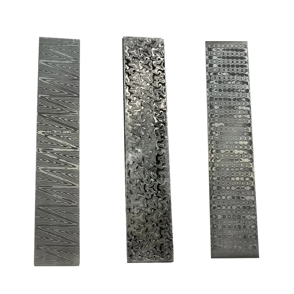 Damascus Steel Billet Patterned Steel Cutter Making Bar Forging Materials Quenched Smoothed for DIY Home Projects