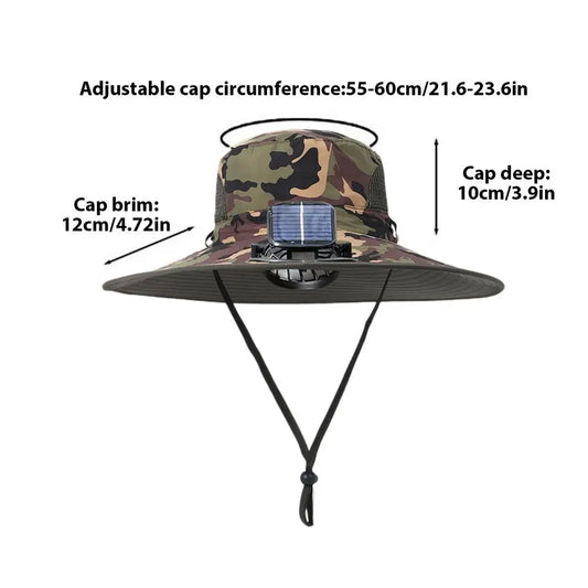Solar Fan Hat Rechargeable Sun Hat With Solar Fan Lightweight Fishing Hats Outdoor Sunshade For Mountaineering