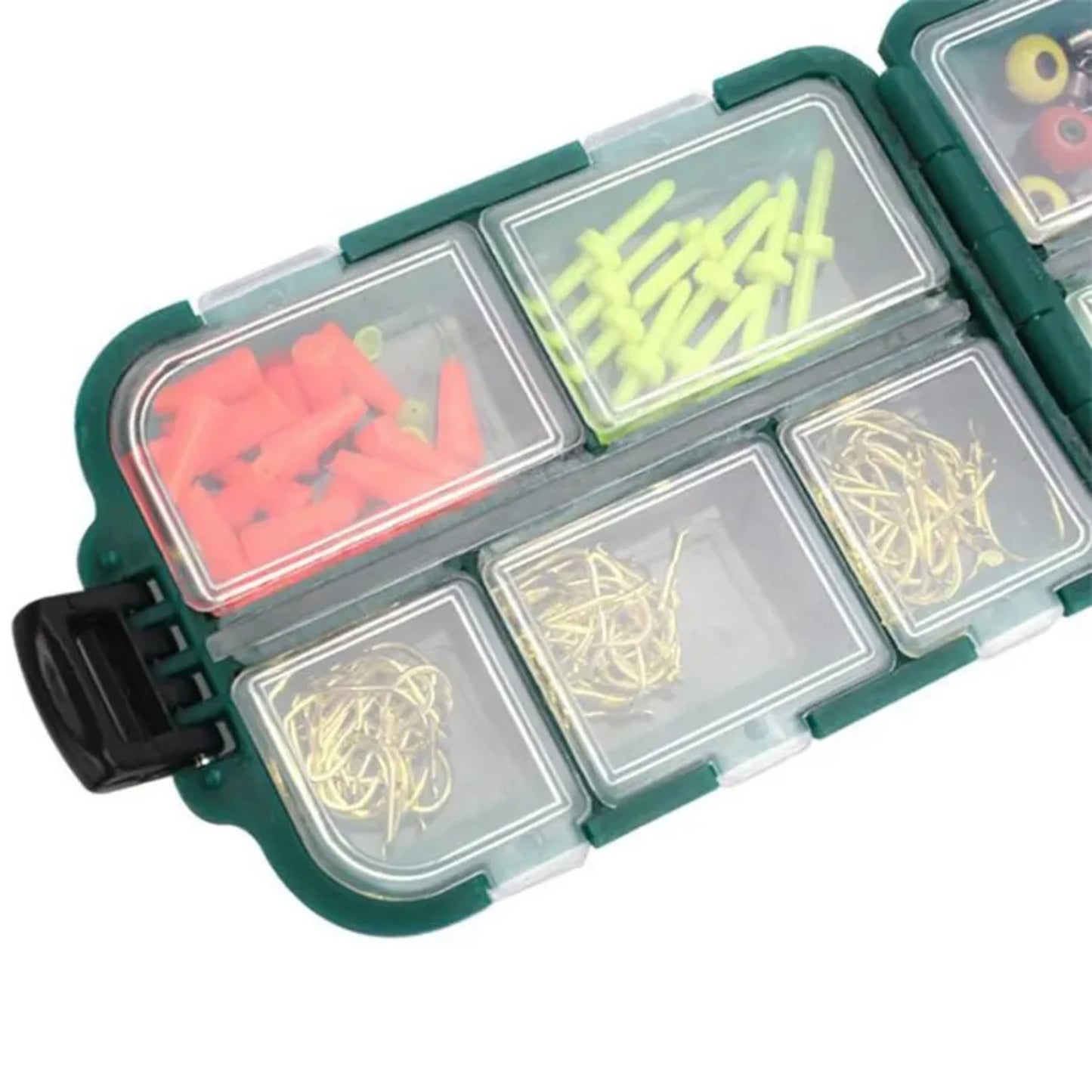 Efficient Double Sided Fishing Gear Organizer with 10 Spacious Compartments and 2 Piece Lure Hook Container