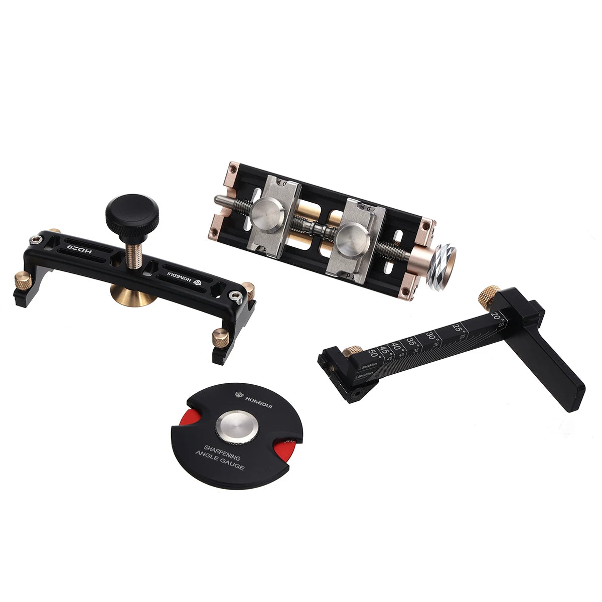Hongdui HD29 Honing Guide Woodworking Sharpening System Chisel Sharpening Kit Fits Planer Blades Clamp Range 0-70 mm