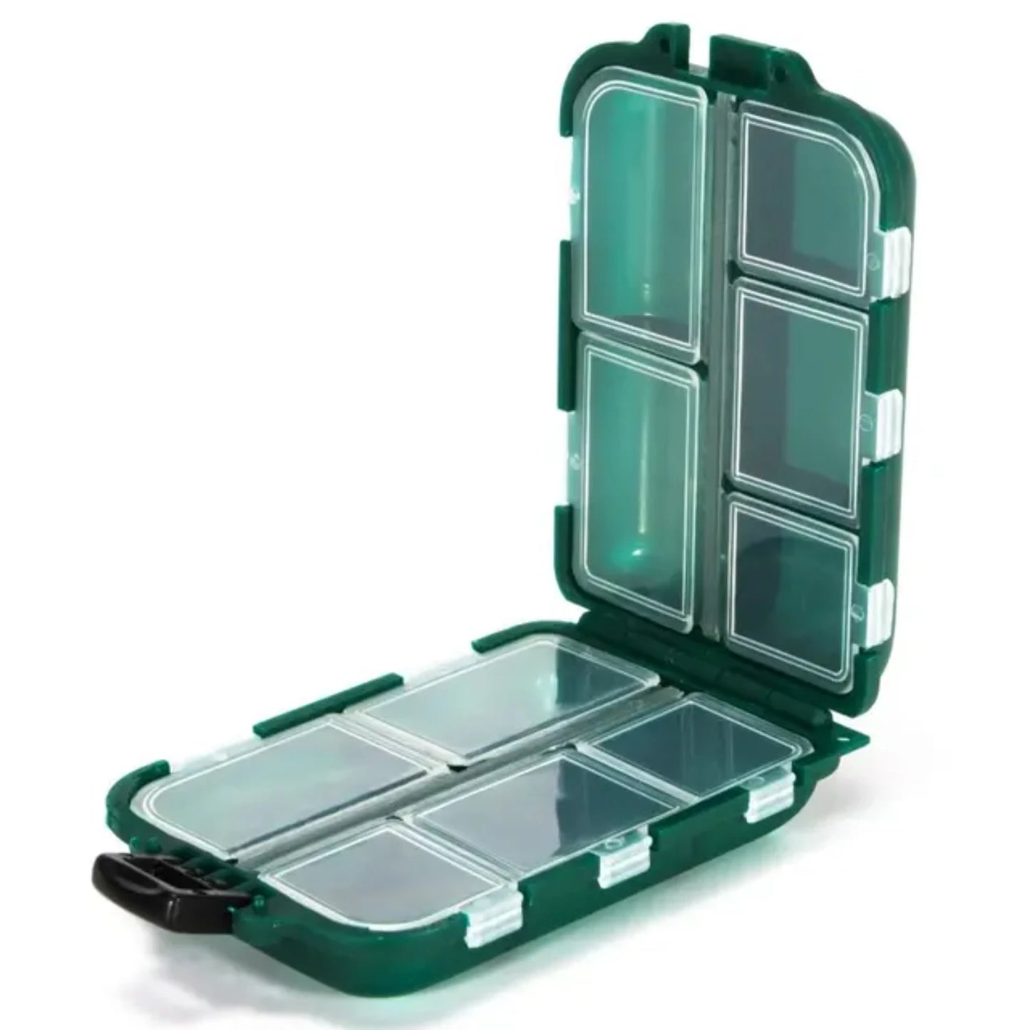Efficient Double Sided Fishing Gear Organizer with 10 Spacious Compartments and 2 Piece Lure Hook Container