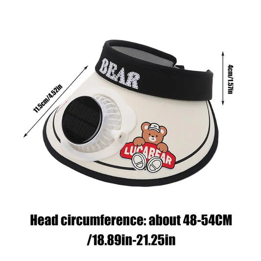 Solar Fan Hats For Kids Wide Brim Solar Powered Hat Kid's Fishing Hat Outdoor Protection