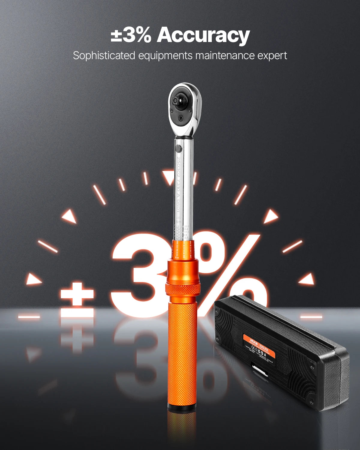 VEVOR Click Torque Wrench Set 1/4 Inch Drive 20-200 Lbf In Dual Direction Dual Range Scales with Bit Sockets for Bicycle Repair