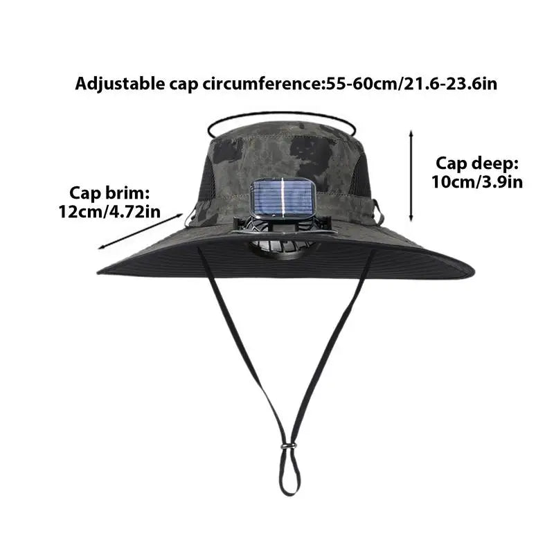 Solar Fan Hat Rechargeable Sun Hat With Solar Fan Lightweight Fishing Hats Outdoor Sunshade For Mountaineering