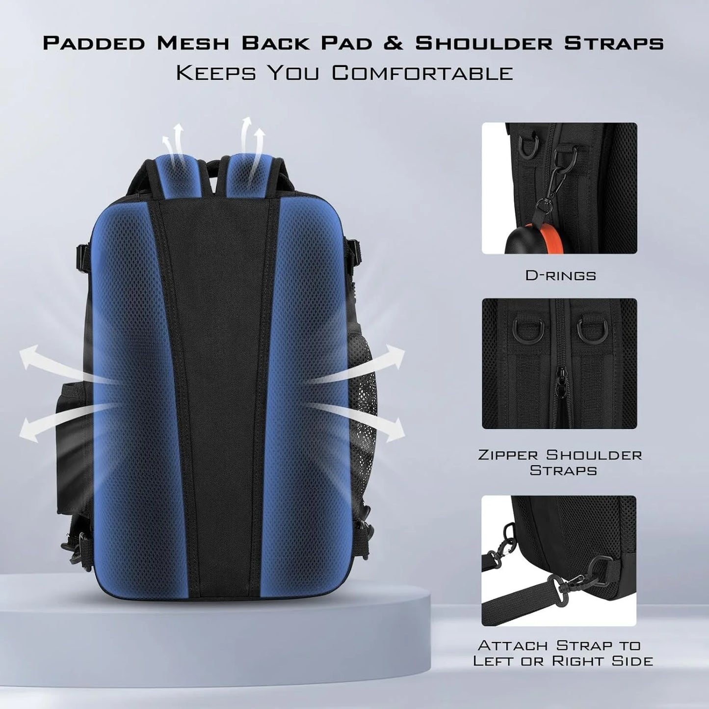 Tactical Fishing Sling Tackle Bag Lightweight Fishing Backpack Storage for Gear and Equipment Gift for Men