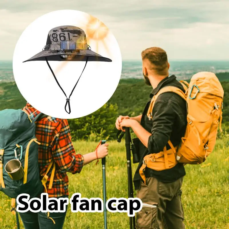 Solar Fan Hat Rechargeable Sun Hat With Solar Fan Lightweight Fishing Hats Outdoor Sunshade For Mountaineering