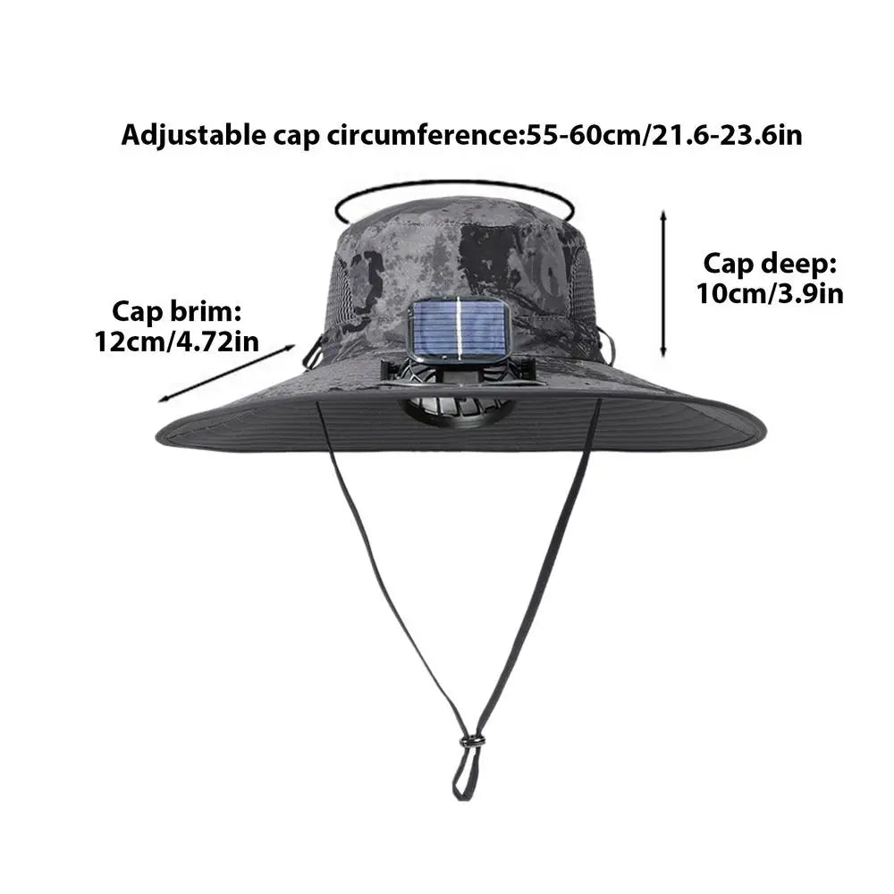 Solar Fan Hat Rechargeable Sun Hat With Solar Fan Lightweight Fishing Hats Outdoor Sunshade For Mountaineering