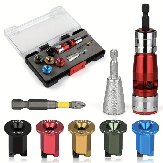 8 In 1 Bit Stripper And Twist Tool Set Industrial Grade Electrician Quick Stripping Kit