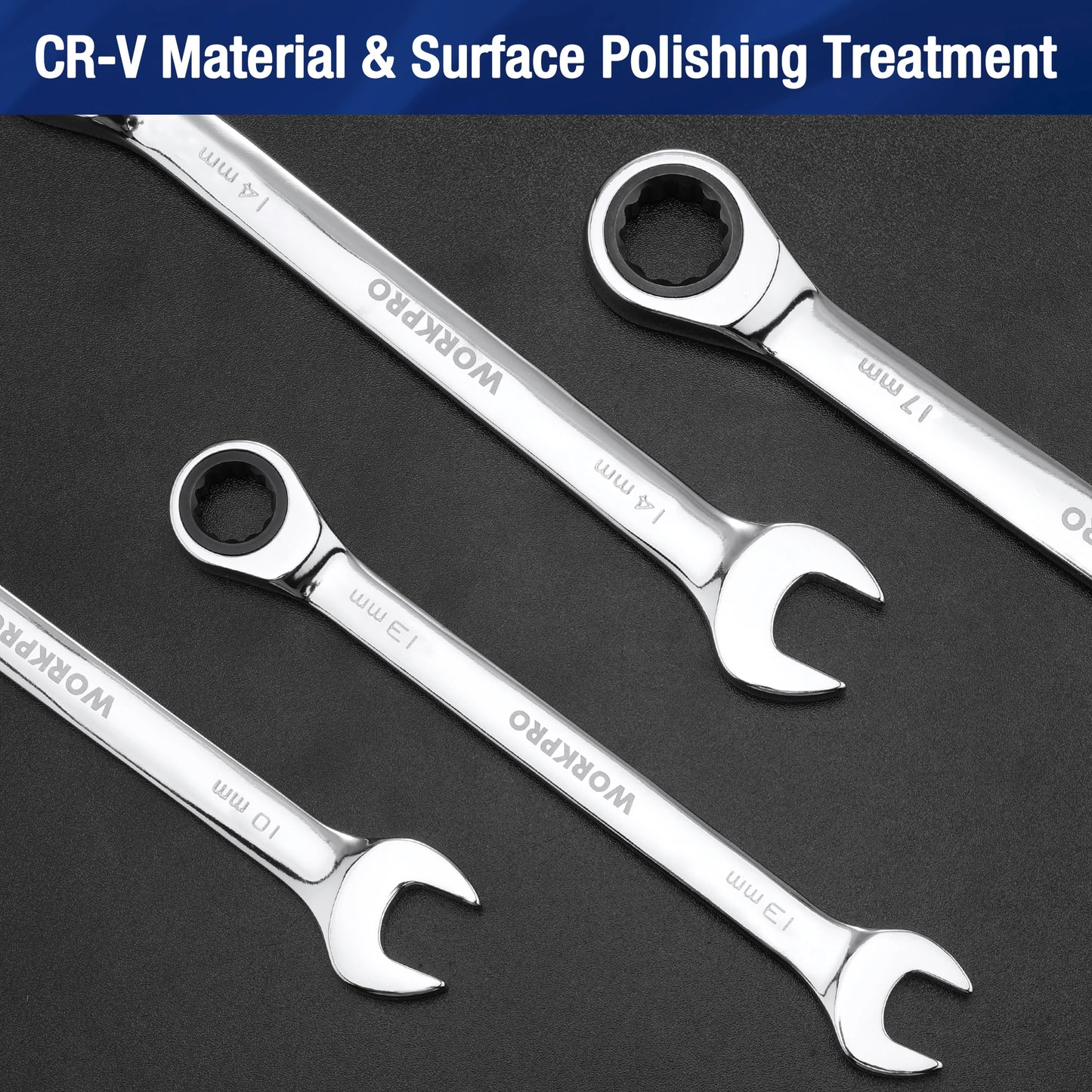 Workpro 23 Piece Ratcheting Wrench Set with Box 72 Teeth Wrench Tool Set