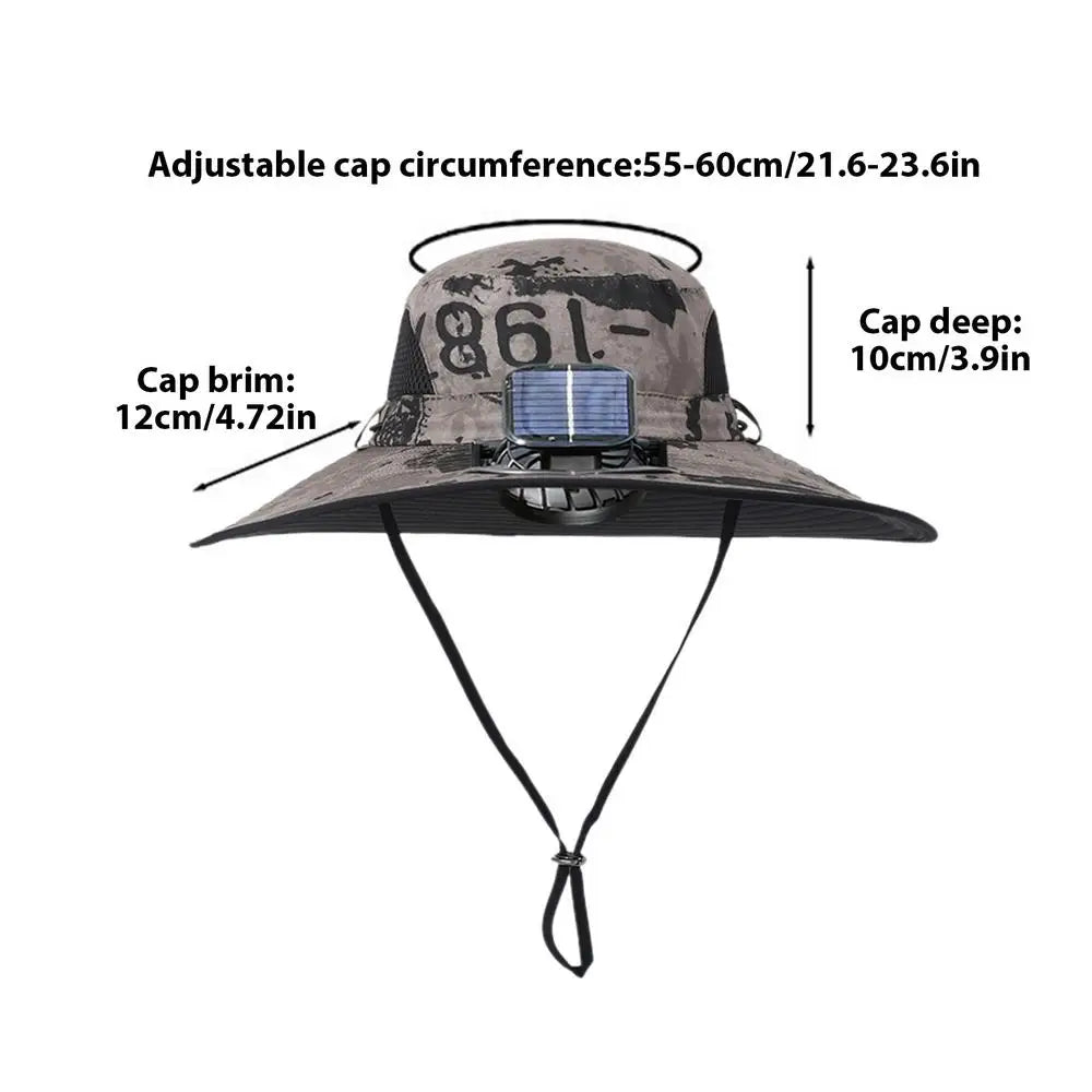 Solar Fan Hat Rechargeable Sun Hat With Solar Fan Lightweight Fishing Hats Outdoor Sunshade For Mountaineering