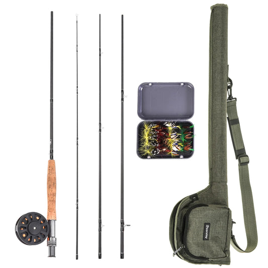 9 Foot Fly Fishing Rod and Reel Combo with Carry Bag and 20 Flies Complete Starter Package